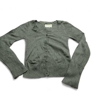 Y2K Aeropostale Gray Women's Button-Front Cardigan Sweater Sz M School Office
